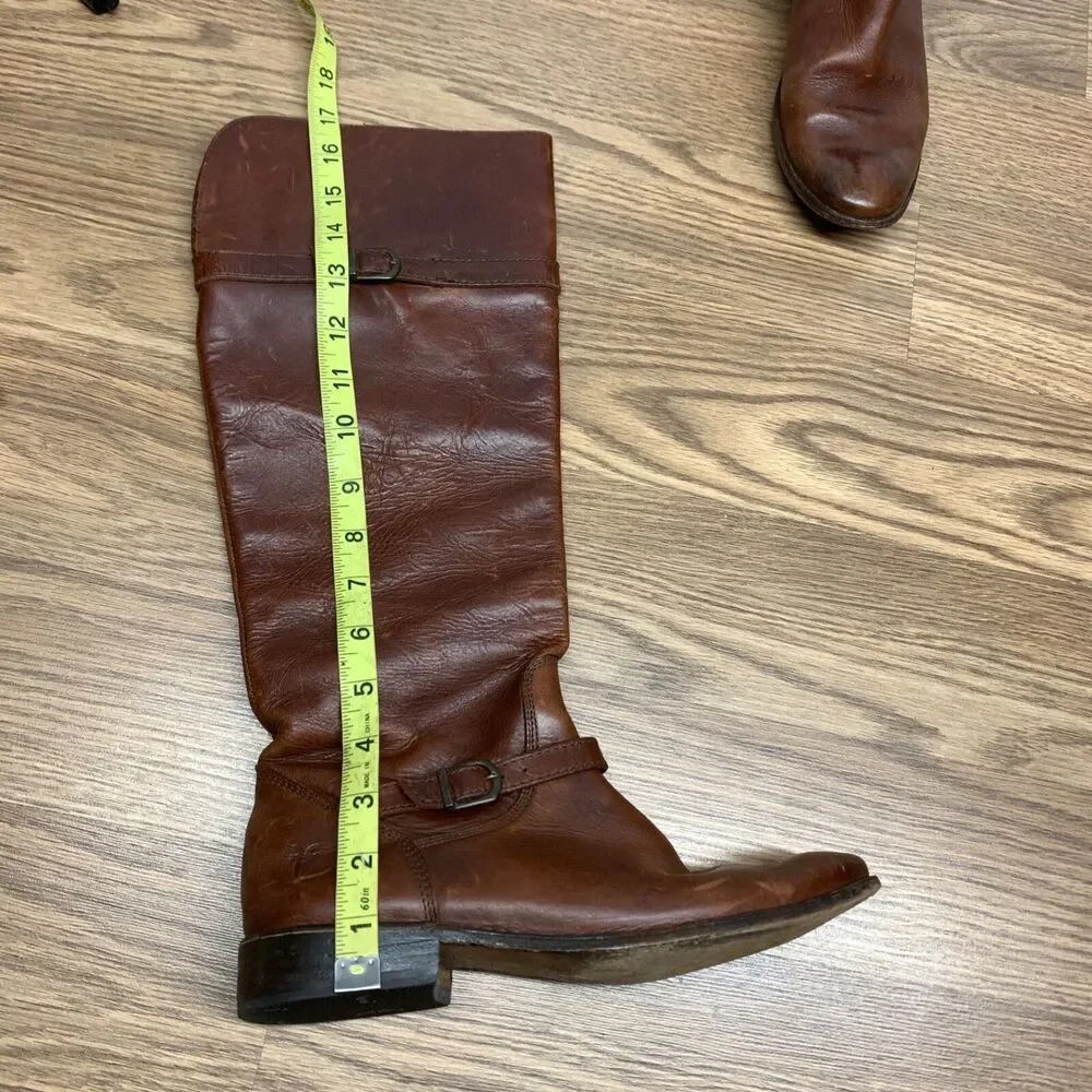 FRYE Shirley 77745 Brown Leather‎ Equestrian Riding Boots Women's 6.5B